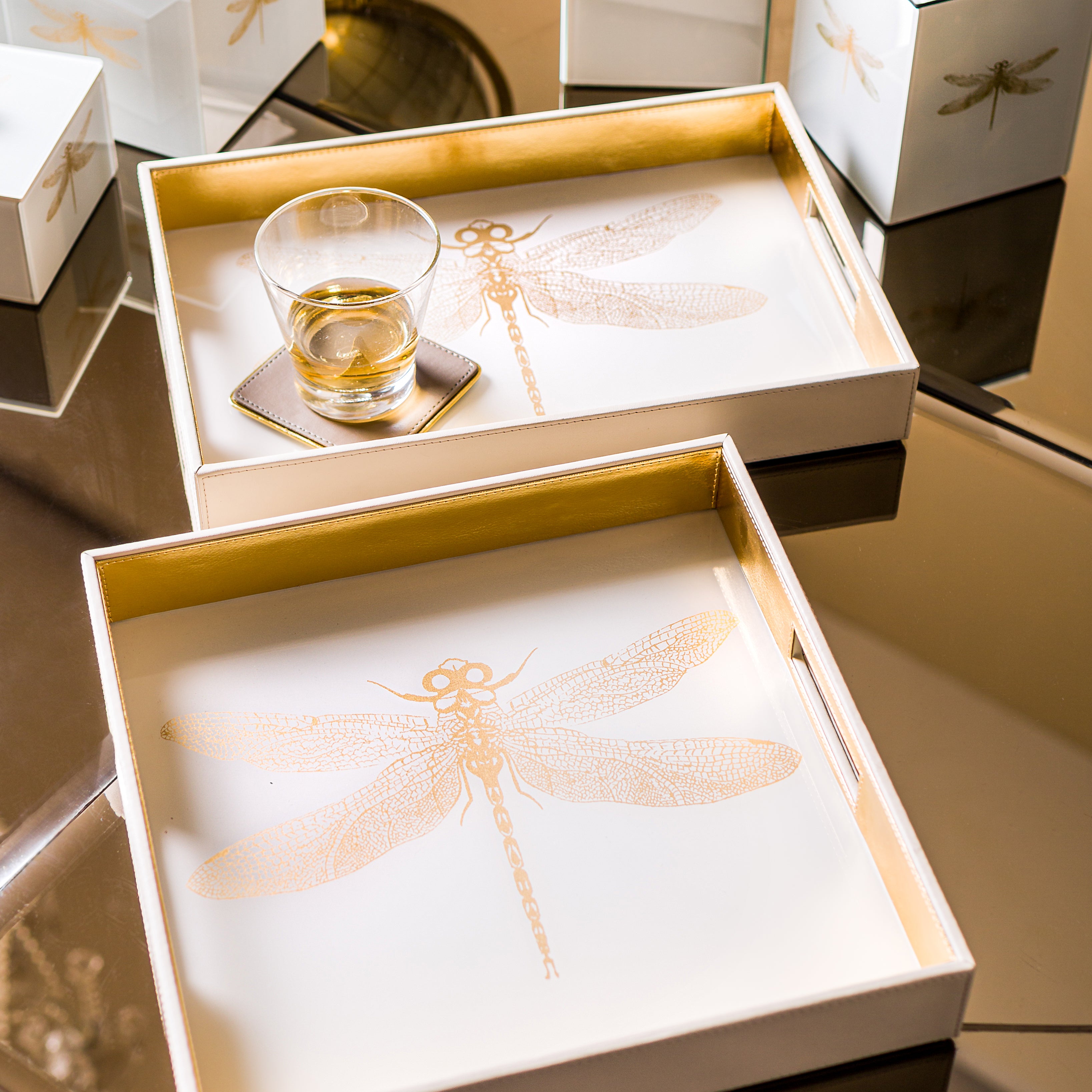 Azalea Dragonfly Square Tray