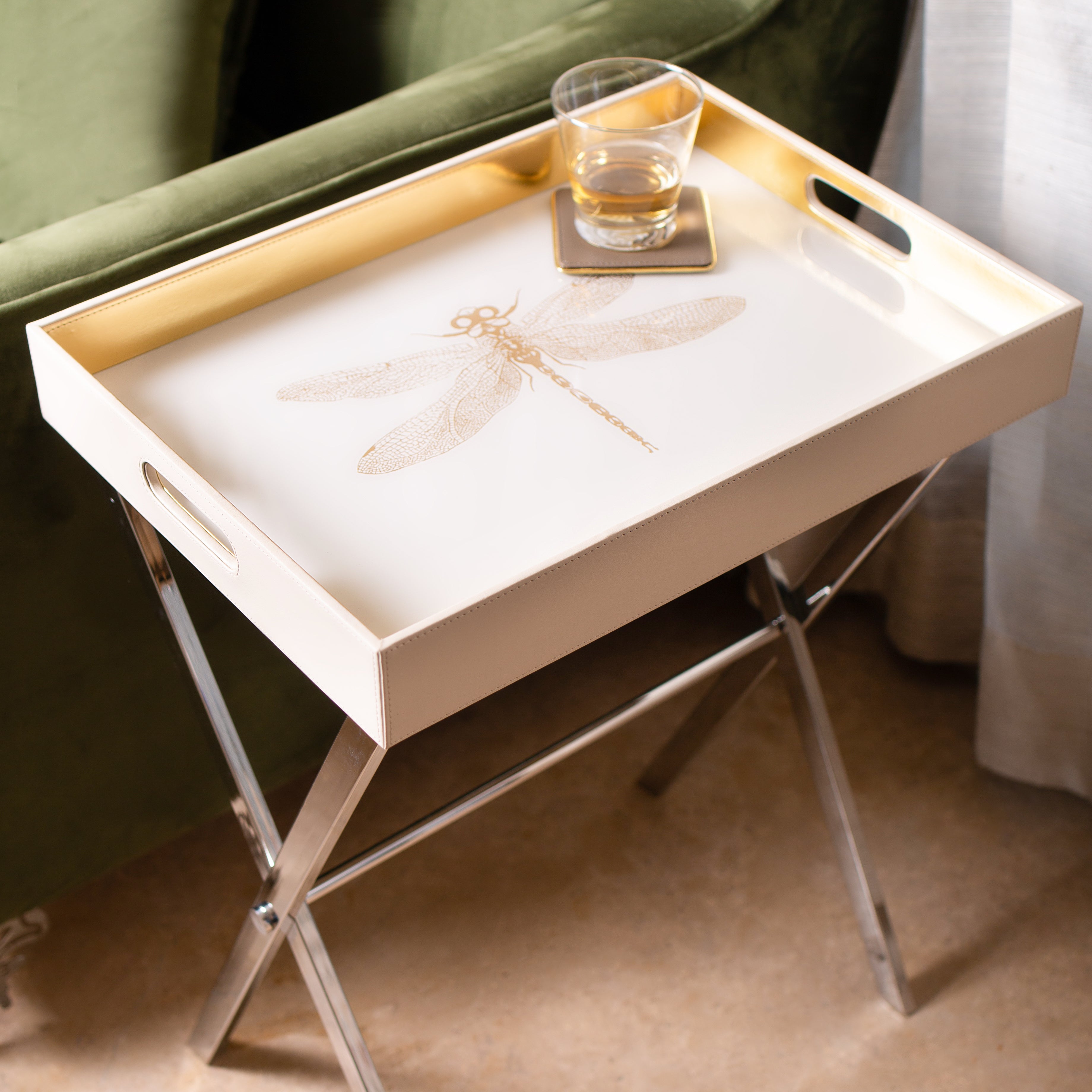 Azalea Dragonfly Butler Tray Table