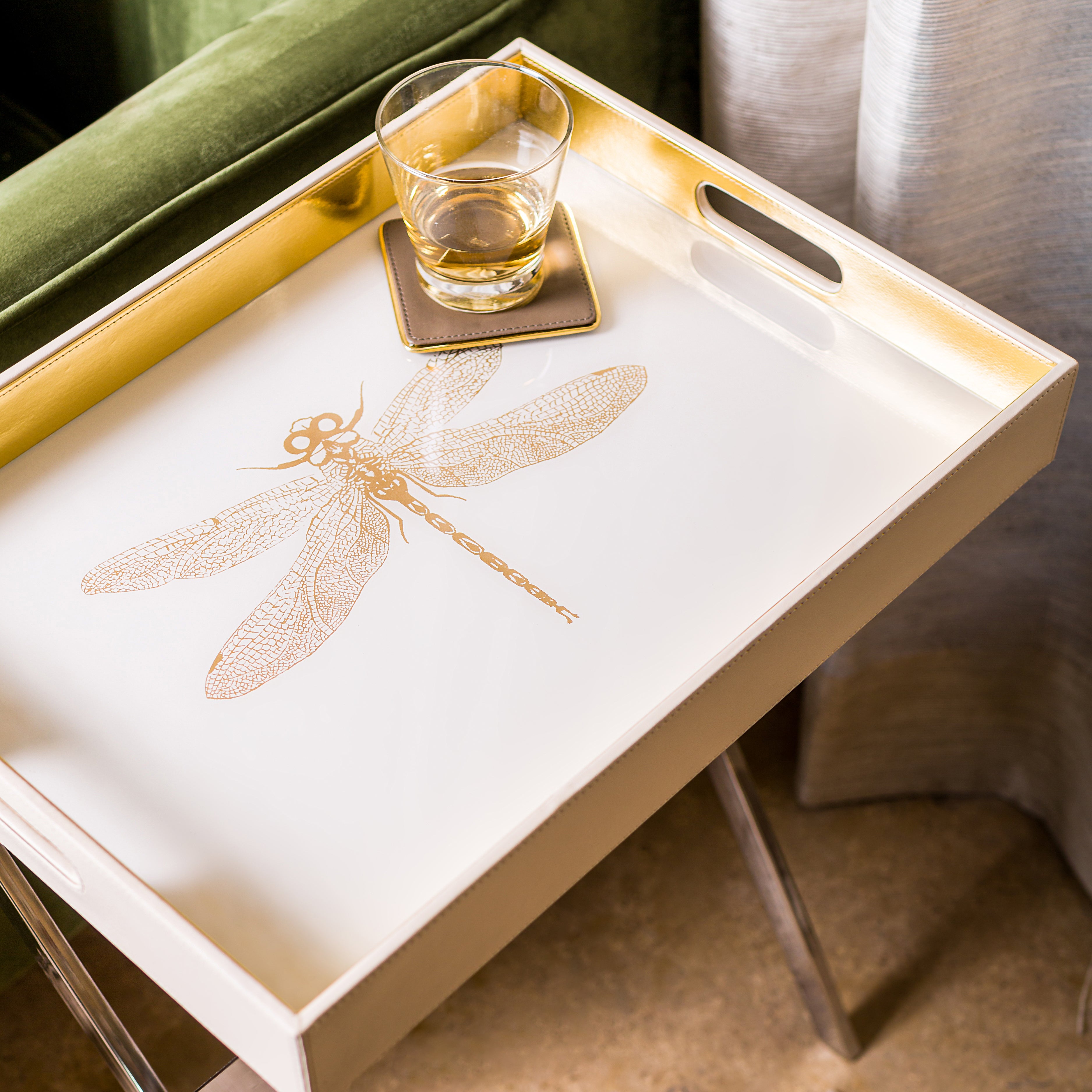 Azalea Dragonfly Butler Tray Table