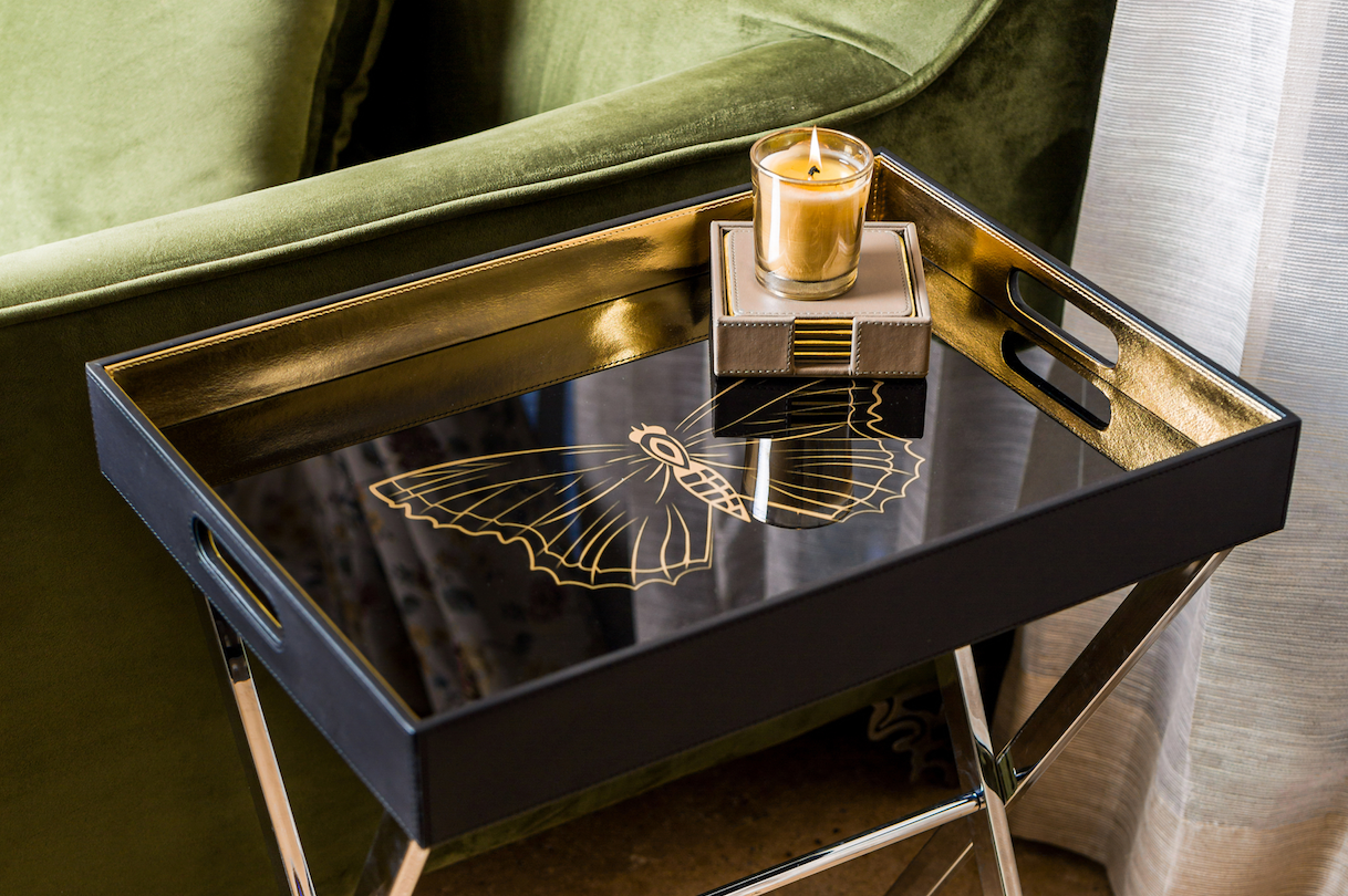 Zahara Butterfly Butler Tray Table