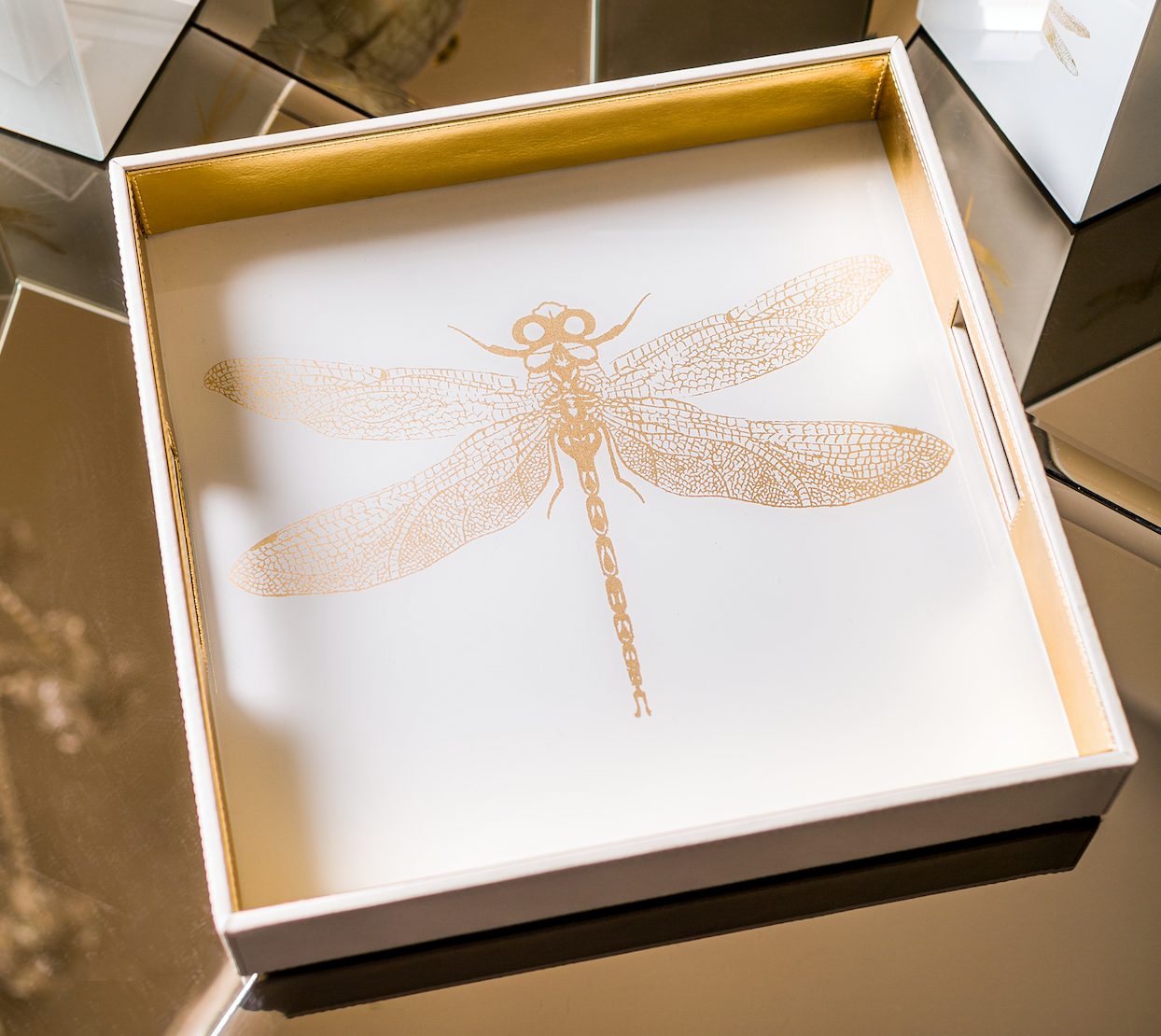 Azalea Dragonfly Square Tray