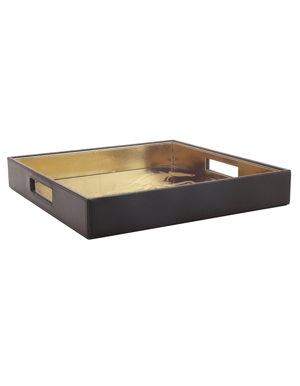 Jackson Horse Brown & Gold Square Tray