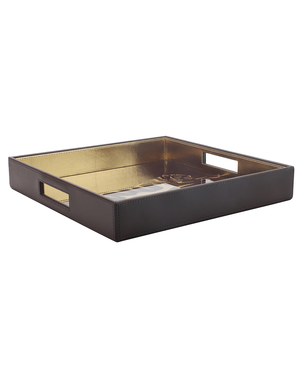 Phoenix Tiger Brown & Gold Square Tray