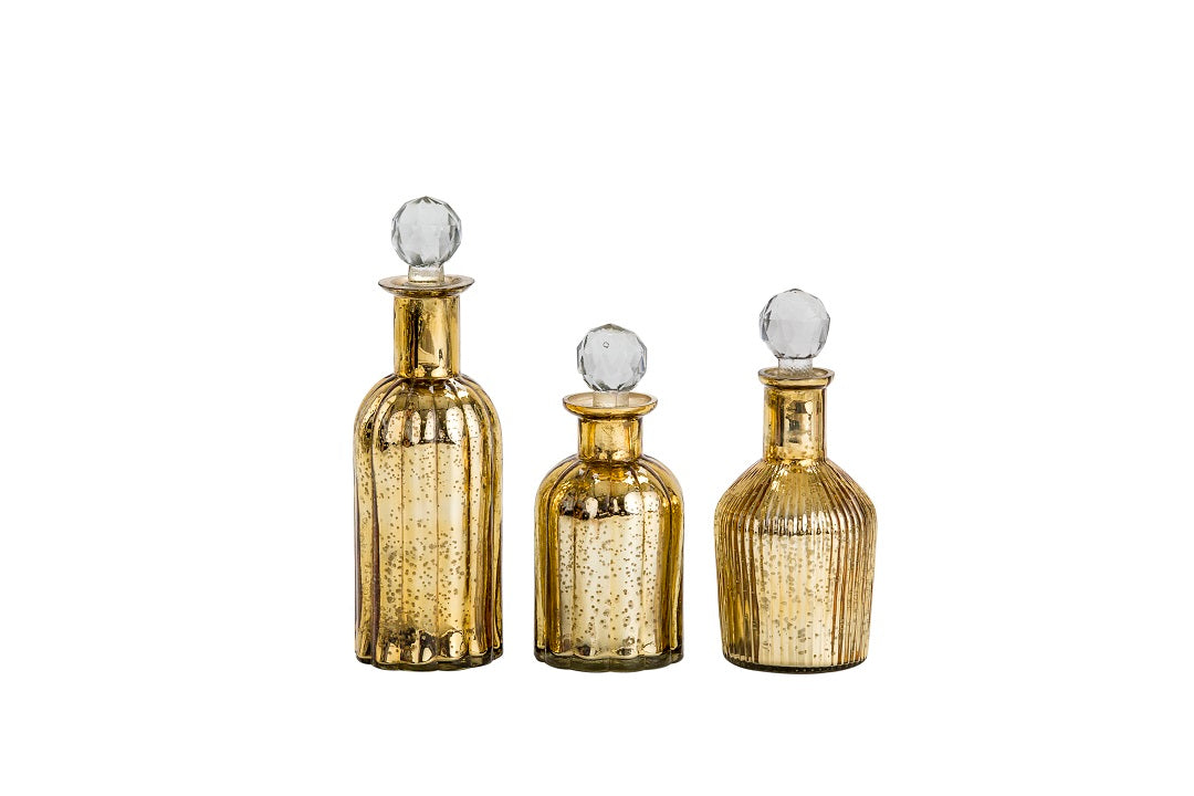 Harvey Gold glass decorative bottle Small