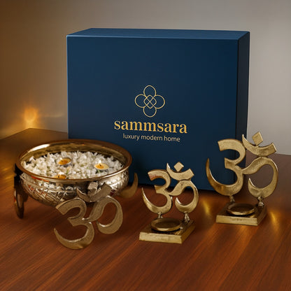 Divine Om Urli & Candleholder Gift Set