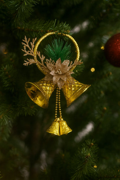 Golden Harmony Bell Ornament Set of 2