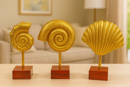 Gold Seashell Accent Set of 3