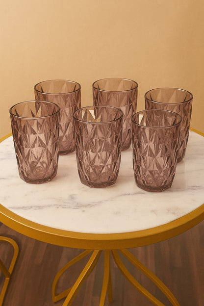 Rose Vintage Diamond Cut Drinking Glass