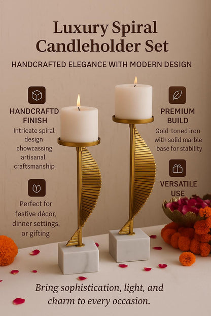 Scarlett Gold Candleholders Set of 2