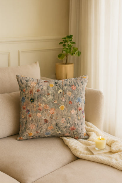 Meadow Mist Floral Cushion Cover w/Filler