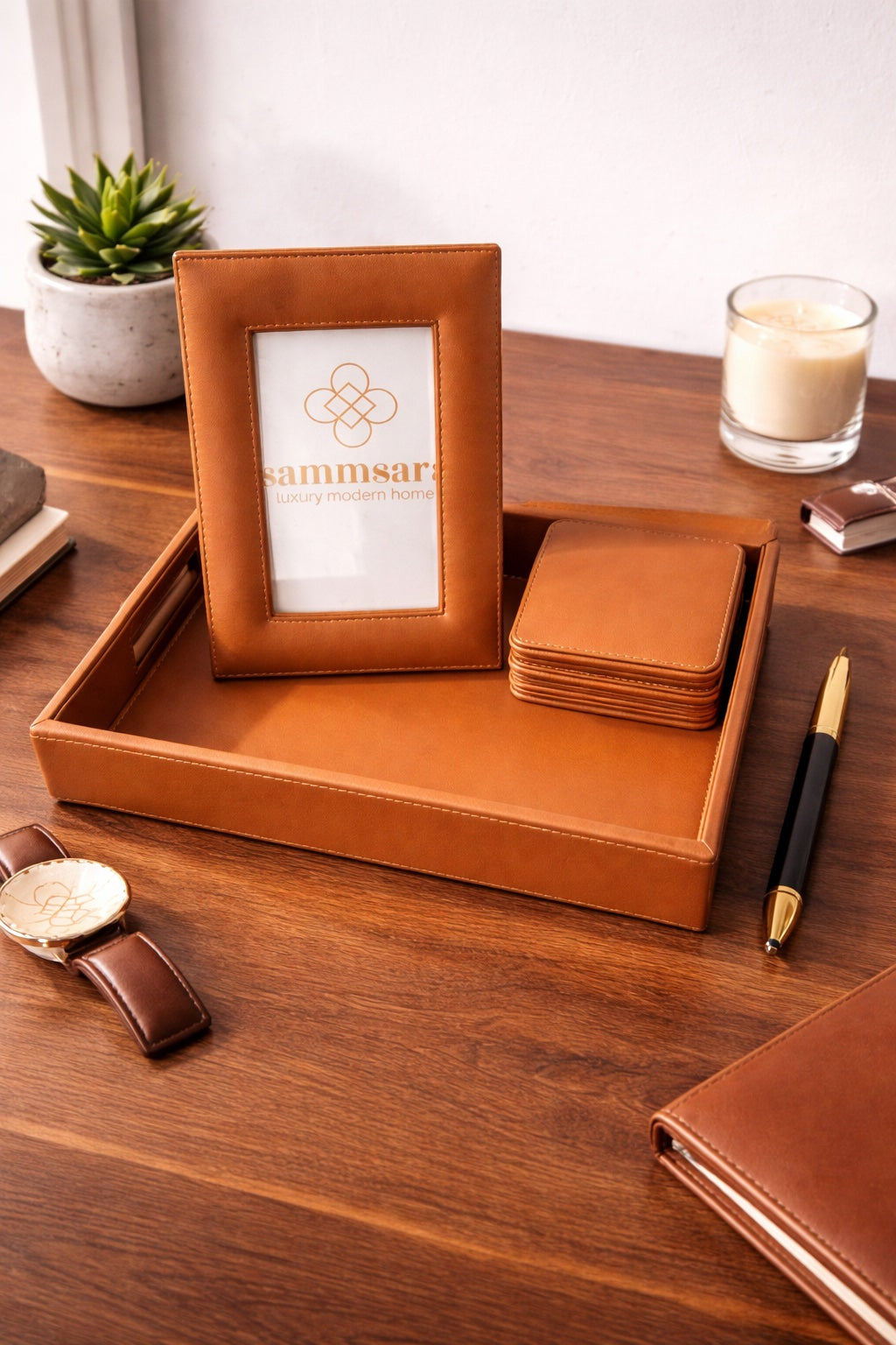 The Saddle Tan Desk Gift Box