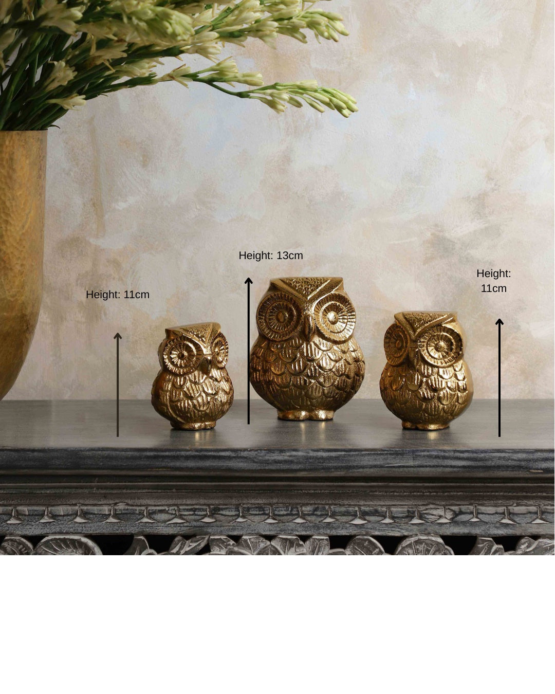 Oversized Owl Set of 3 Decorative Accent