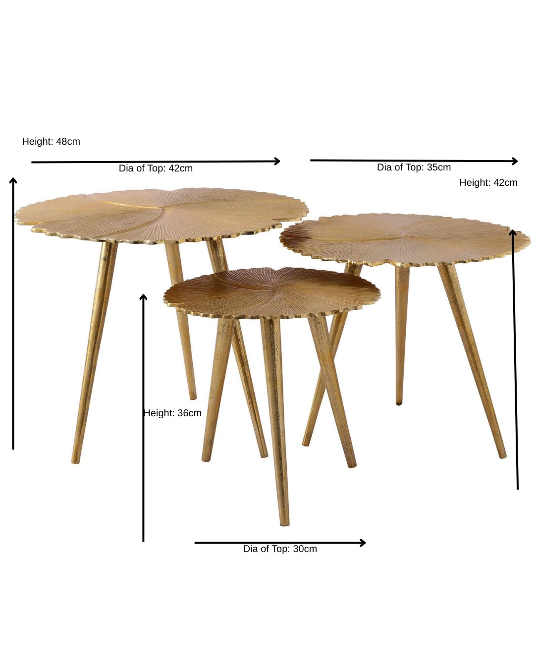 Sable Leaf Table Set of 3