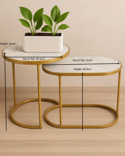Flow Oval & Round Nesting Table Set of 2