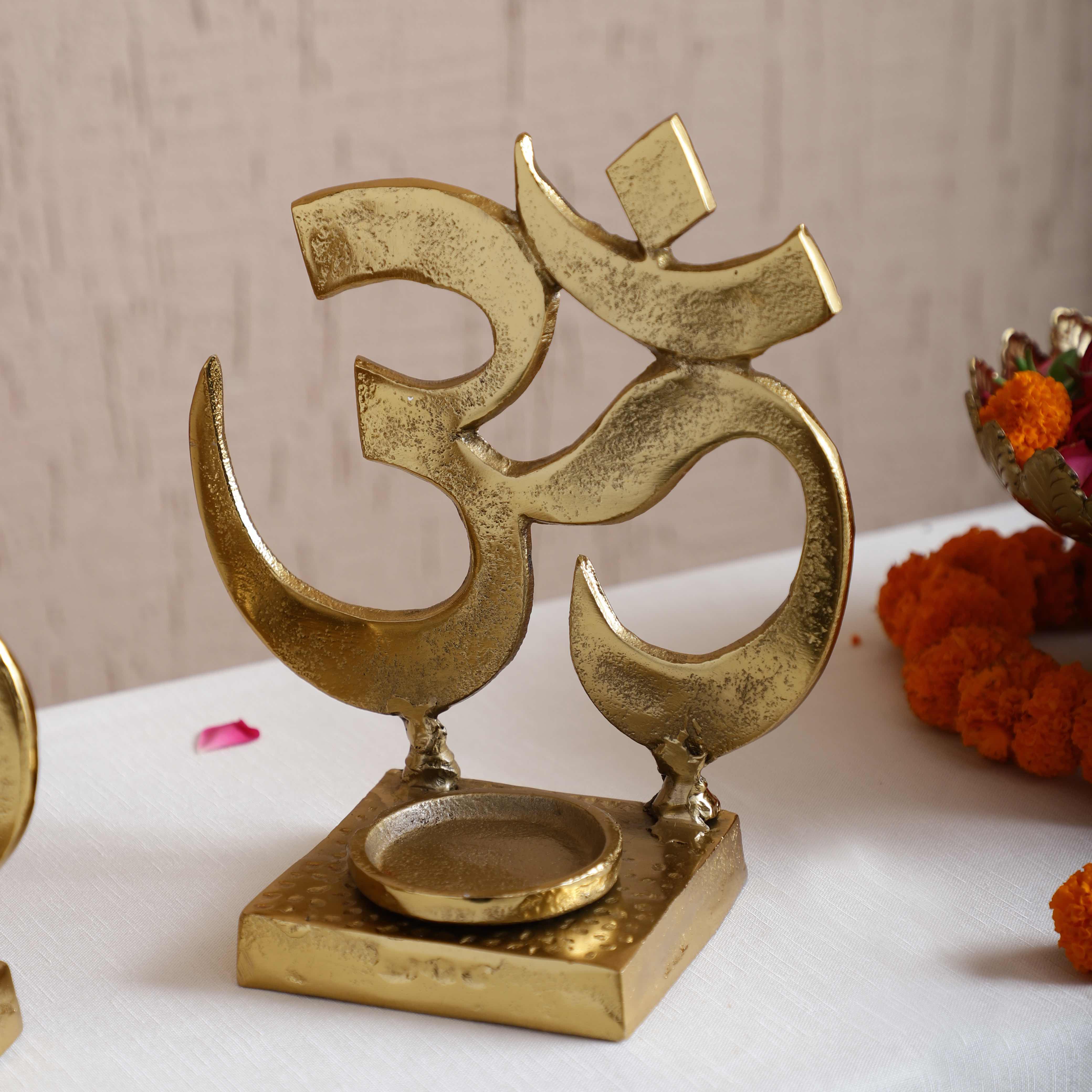 Auspicious Om Candleholder Set of 2