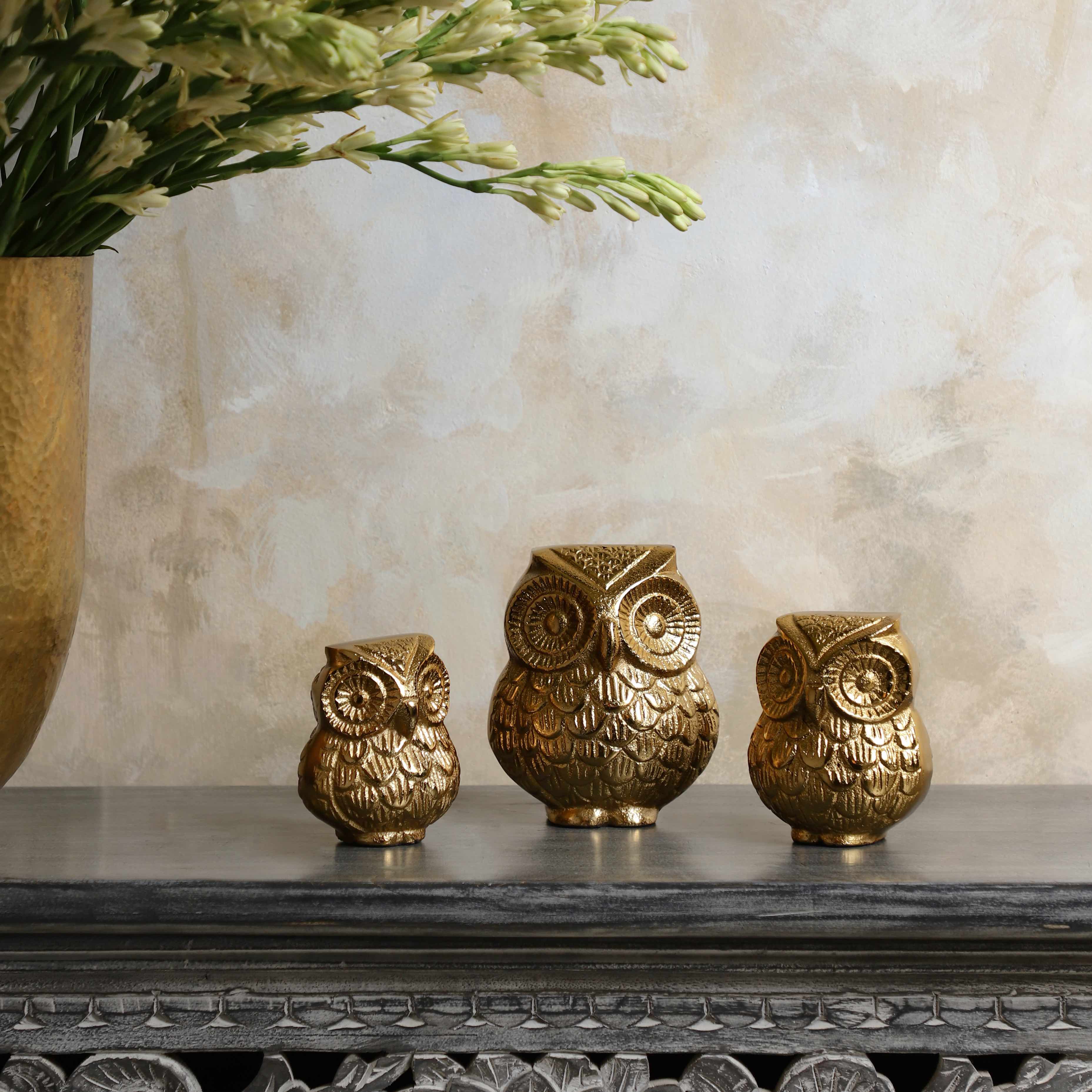 Oversized Owl Set of 3 Decorative Accent