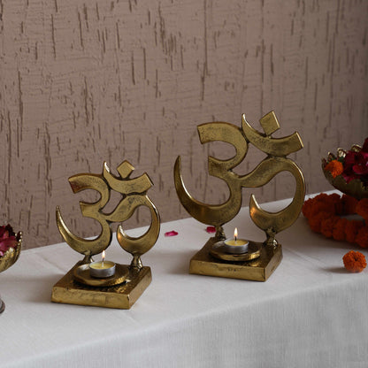 Auspicious Om Candleholder Set of 2