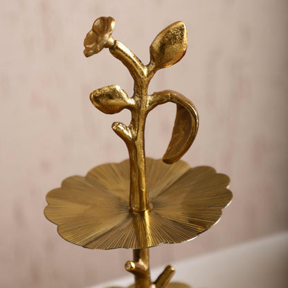 Rivaya Gold Two Tier Round Floral Platter