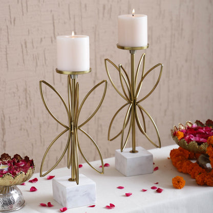 Noor Blossom Candleholder Set of 2