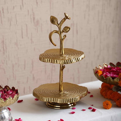 Tree of Grace Gold Two Tier Platter