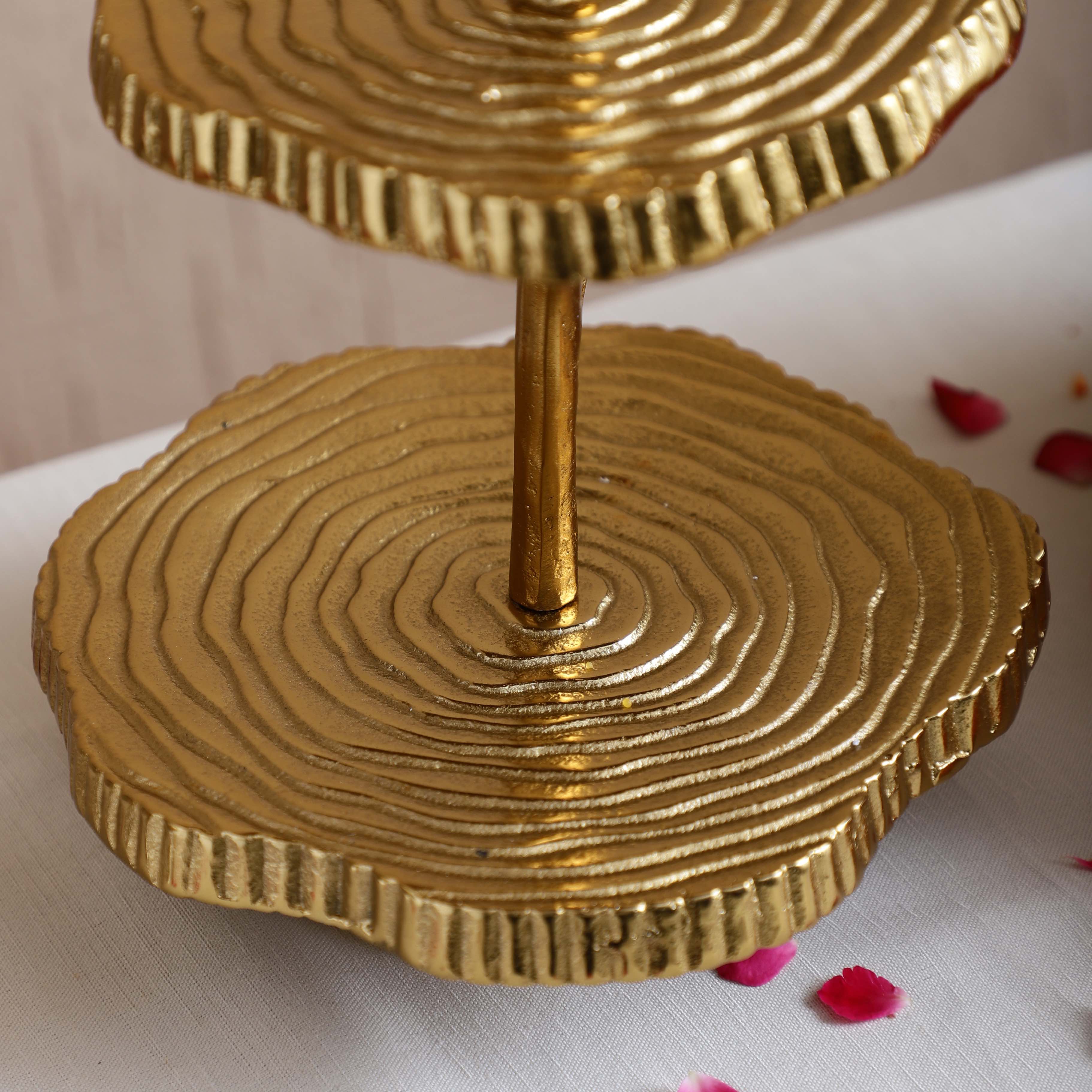Tree of Grace Gold Two Tier Platter