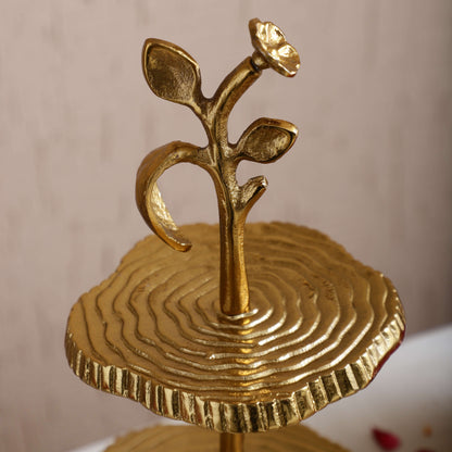 Tree of Grace Gold Two Tier Platter