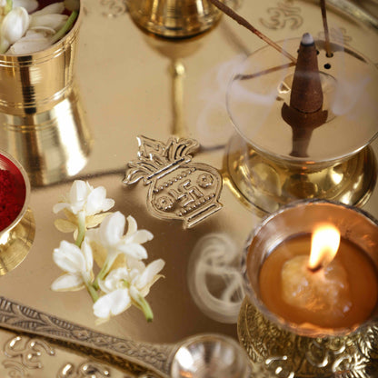 Om Brass Pooja Thali
