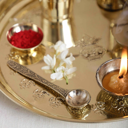 Om Brass Pooja Thali