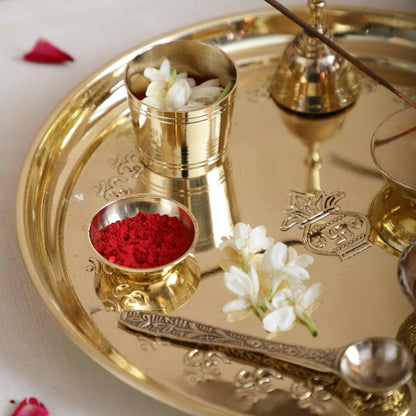 Om Brass Pooja Thali