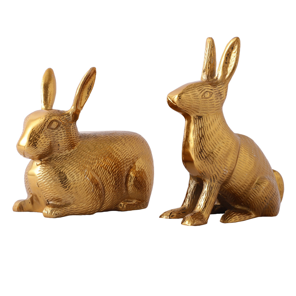 NEW Display, Rabbit on Wooden Base, Gold, 15.5 X 5.1 X 20.5 Cm, Handmade,  germany 
