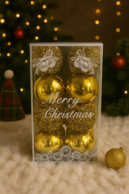 Golden Sparkle Ornament Set