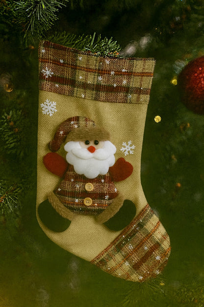 Plaid Santa Christmas Stocking