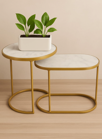 Flow Oval & Round Nesting Table Set of 2