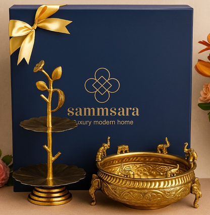 Elephant Urli & Platter Gift Set