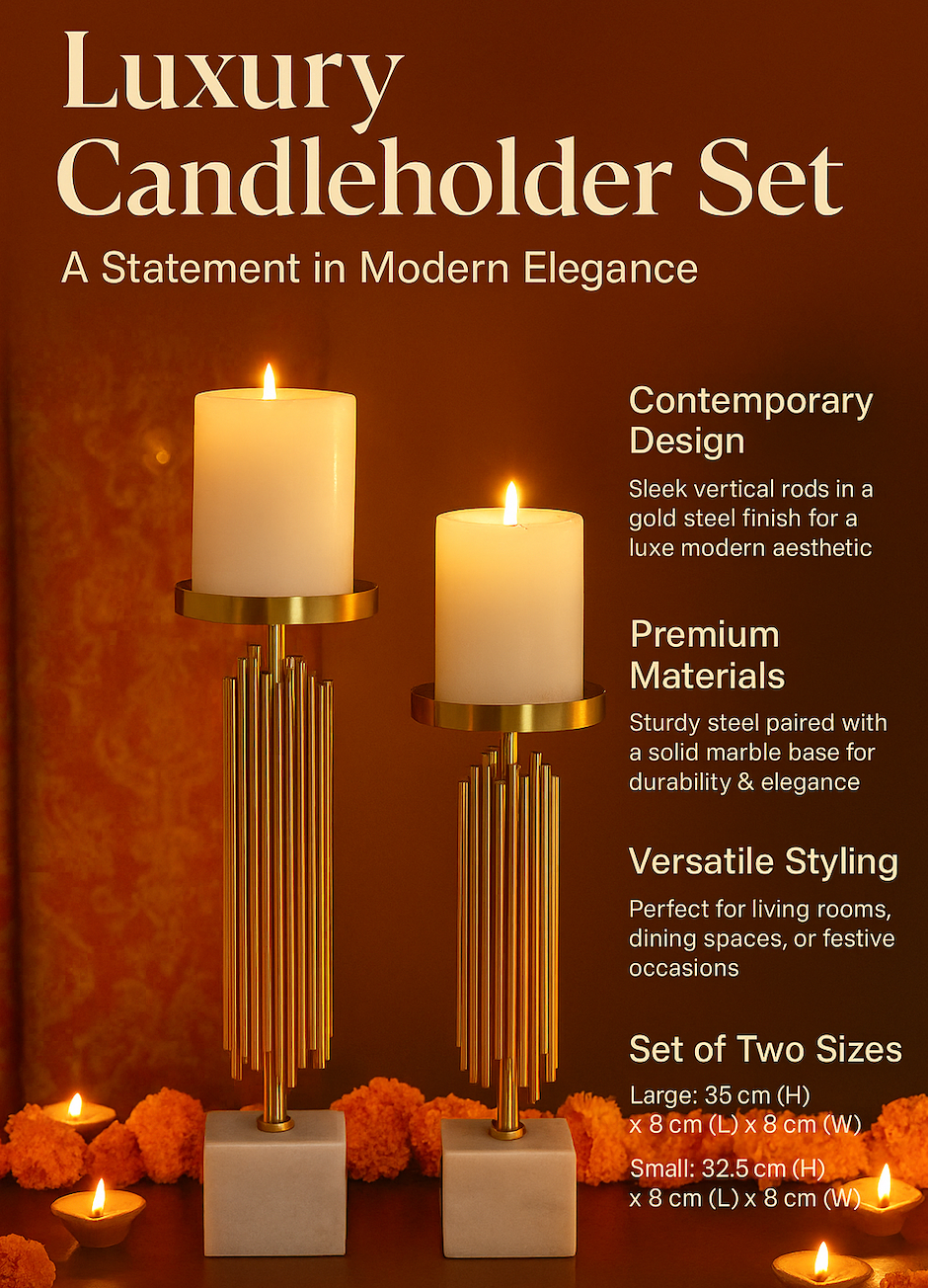 Verona Gold Candleholders Set of 2