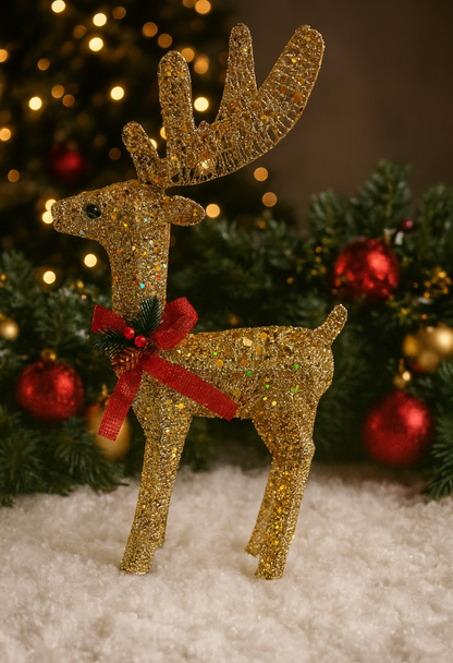 Merry Gold Glittering Reindeer
