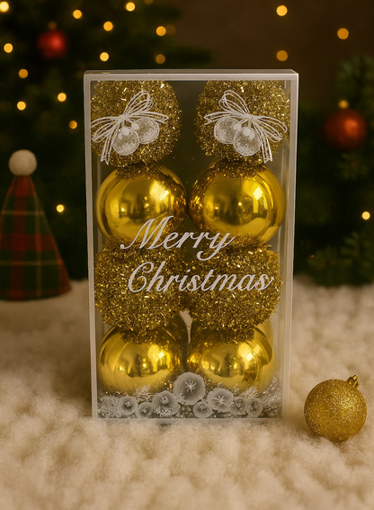 Golden Sparkle Ornament Set