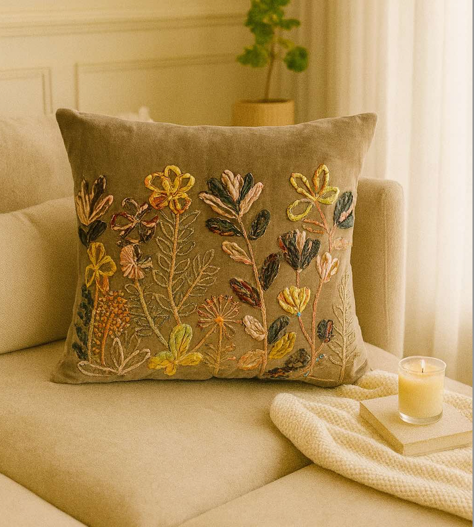 Earthsong Botanical Cushion w/Filler