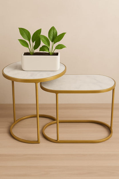Flow Oval & Round Nesting Table Set of 2