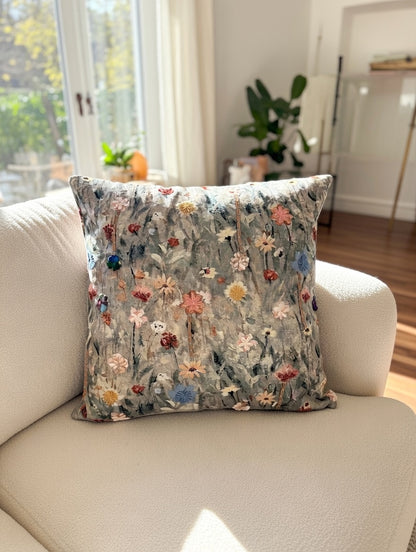 Meadow Mist Floral Cushion Cover w/Filler