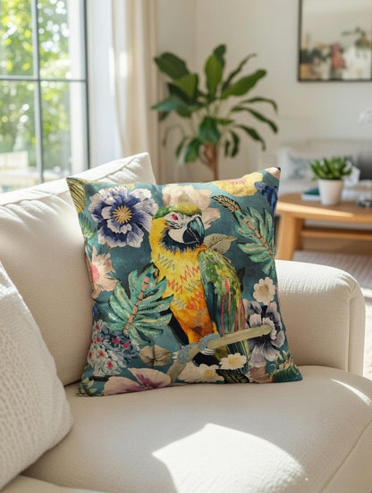 The Tropical Parrot Cushion Cover