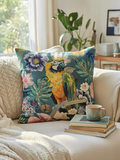 The Tropical Parrot Cushion Cover