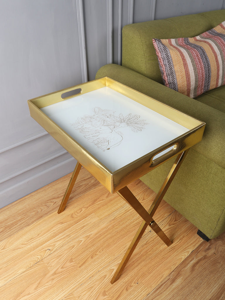 Kipling Animal Scenery Gold Butler Tray Table– Sammsara