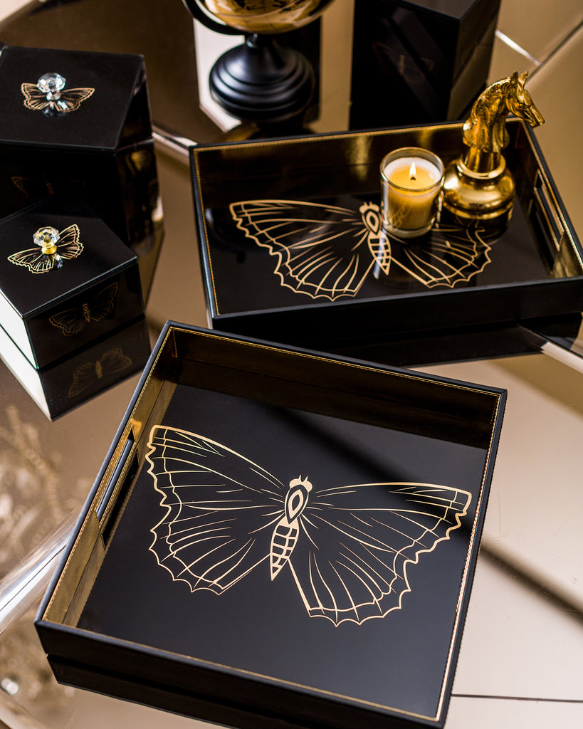 Zahara Butterfly Rectangle Tray – Sammsara